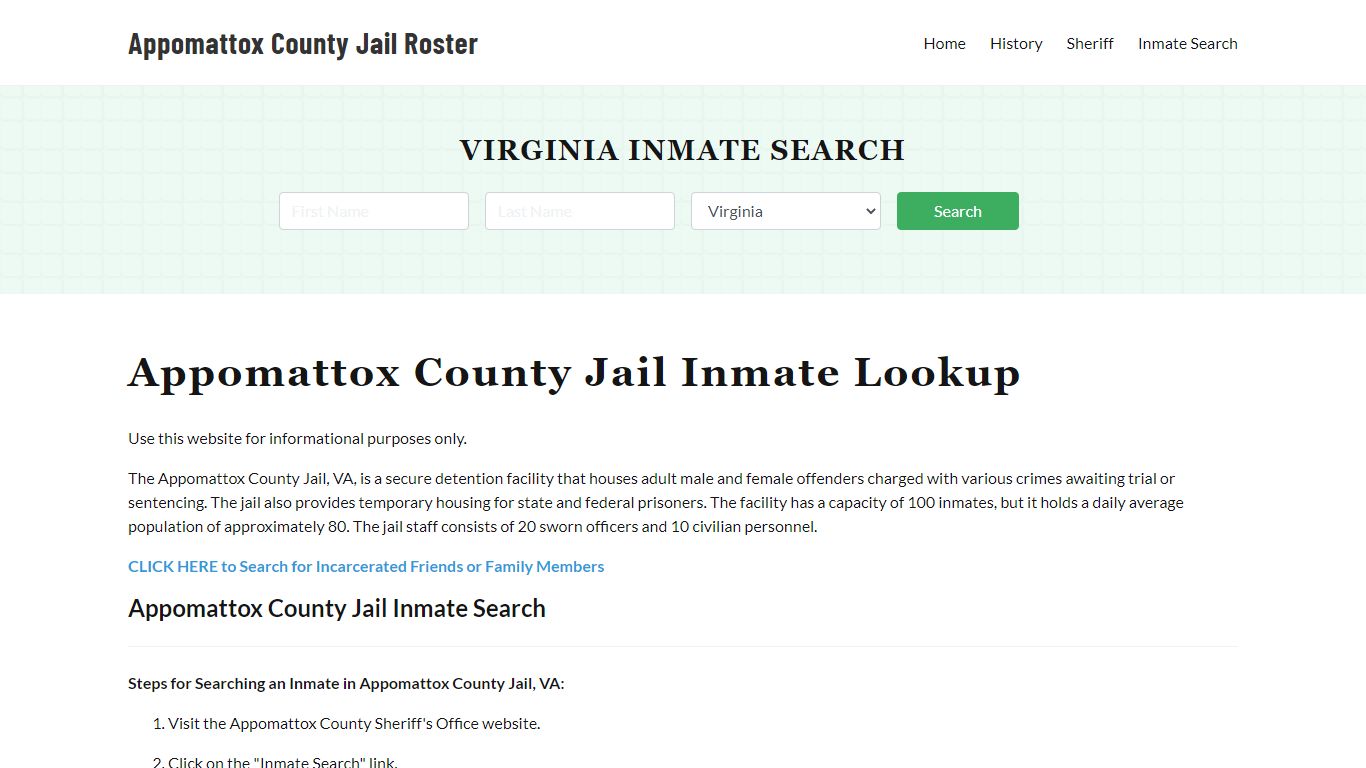 Appomattox County Jail Roster Lookup, VA, Inmate Search